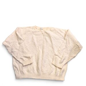 Vintage Cream Textured Sweater By Talbots Size XL